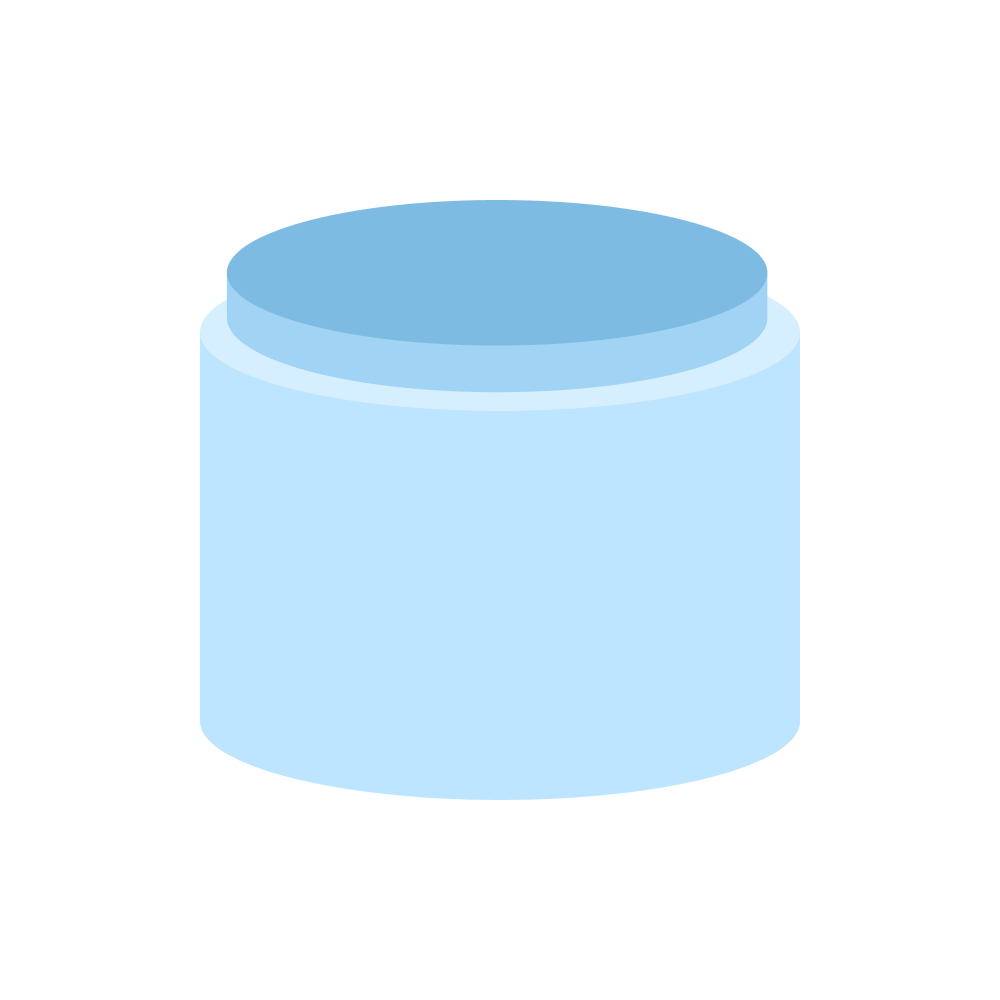 Blue cylindrical container on a white background