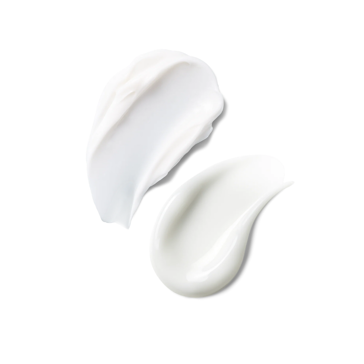 Texture swatches of Skinfix Triple Lipid-Peptide Cream and Triple Lipid Eye Treatment–two thick, white creams–on transparent background.